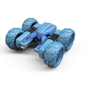 Kids Remote Control Car Toy Double-Sided 360 Degree Rotating 4wd Stunt RC Car with Light Blue  |   RC Cars RC Cars Blue