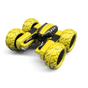 Kids Remote Control Car Toy Double-Sided 360 Degree Rotating 4wd Stunt RC Car with Light Yellow  |   RC Cars RC Cars RC Cars