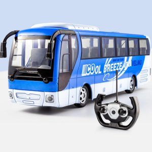 Large Wireless Remote Control Bus with Light Simulation Rechargeable Electric Travel Bus Blue  |   RC Cars RC Cars Blue