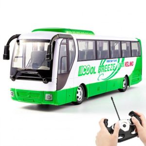 Large Wireless Remote Control Bus with Light Simulation Rechargeable Electric Travel Bus Green  |   RC Cars RC Cars Green