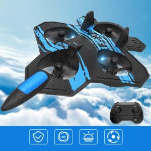 Lm19-B F22 Fighter 125mm Wingspan 2.4ghz One-Key 360° Aerobatic Four Motor Epp Fpv RC Airplane Glider Blue A  |   RC Helicopters RC Drones & Vehicles Blue A + English version