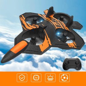 Lm19-B F22 Fighter 125mm Wingspan 2.4ghz One-Key 360° Aerobatic Four Motor Epp Fpv RC Airplane Glider Orange A  |   RC Helicopters RC Drones & Vehicles Orange A + English version