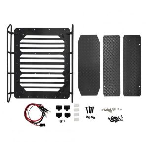 Metal Luggage Rack Roof Frame Spot Light with Anti-slip Pattern for Trx-6 G63 6×6 1/10 Rc Car Parts Non-slip + luggage rack + LED lights  |   RC Accessories RC Accessories Non-slip + luggage rack + LED lights