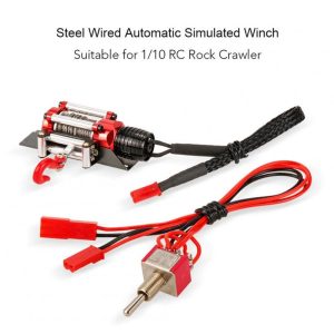 Metal Steel Wired Automatic Simulated Winch Toy for 1/10 Traxxas HSP Redcat HPI TAMIYA Axial SCX10 RC4WD D90 RC Car red  |   RC Accessories RC Accessories Black chassis