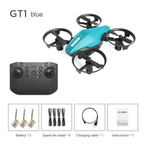 Mini 2.4g Remote Control Drone 4-channel 6-axis Quadcopter Remote Control Aircraft Toy for Boys Gifts Blue 3 Batteries  |   RC Quadcopters RC Drones & Vehicles Blue 3 batteries