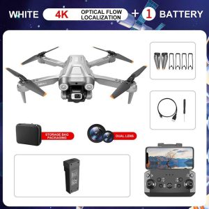 Mini 4 RC Drone with Cam 4k HD Foldable Mini Drone Wifi Optical Flow Positioning Obstacles Advoidance White 1 Battery  |   RC Drones RC Drones RC Drones