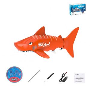 Mini Electric Shark Remote Control Boat Bionic Fish Submersible Infrared Control Summer Water Toy Orange  |   RC Boats RC Boats Orange