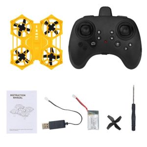 Mini RC Drone 2.4G Gesture Sensing Throw Flying Self Stabilization 2 In 1 Remote Control Quadcopter Toys Yellow  |   RC Helicopters RC Drones & Vehicles RC Helicopters