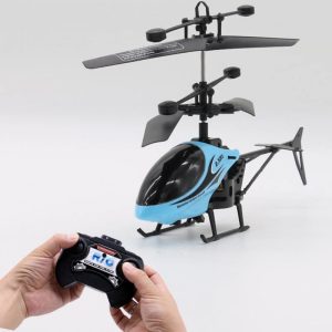 Mini Two-channel Remote Control Aircraft Helicopter Rc Drone Model Children Educational Electric Toys blue  |   RC Helicopters RC Drones & Vehicles Blue