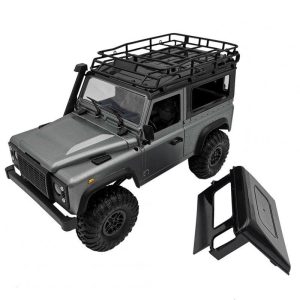 MN-99S 1/12 2.4G 4WD Rc Car W/ Turn Signal LED Light 2 Body Shell Roof Rack Crawler  Truck RTR Toy gray_Dual battery  |   RC Cars RC Cars Gray + Dual battery