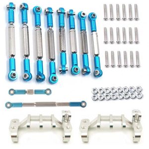 RC Car Parts Metal Steering Pull Rod+Metal Upgrade Parts Pull Rod+Base Set Home DIY For WPL C14 C24 C34 Model RC Car Accessories Truck Kit blue  |   RC Accessories RC Accessories Blue