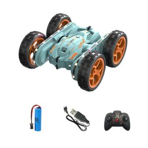 RC Stunt Car 2.4GHz 4WD Rechargeable Twisting Drift Car Double Side Flip Remote Control Vehicle With Light Music For Birthday Christmas Gifts light blue  |   RC Cars RC Cars Light blue