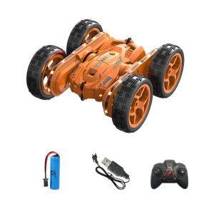 RC Stunt Car 2.4GHz 4WD Rechargeable Twisting Drift Car Double Side Flip Remote Control Vehicle With Light Music For Birthday Christmas Gifts Orange  |   RC Cars RC Cars Orange