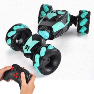 Remote Control Deformation Car with Light Gesture Induction Off-road Twisting Car Cv8818-91ab Single Handle Cyan  |   RC Cars RC Cars CV8818-91AB single handle cyan