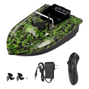 Remote Control Fishing Bait Boat Smart Fixed Speed Cruise1.5kg 500m Dual Night Light Camouflage Green US Plug  |   RC Boats RC Boats Camouflage green (US Plug)