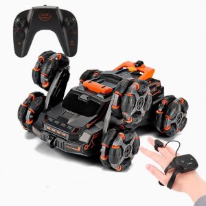 Remote Control Six Wheel Stunt Car Gesture Gravity Control Multifunctional Watch Remote Control 2.4g Children Toy Car Orange dual control version  |   RC Cars RC Cars Orange dual control version