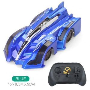 Remote Control Wall Climbing Car Four-channel Suction Stunt Car Model Toys With Colorful Lights For Boys Gifts blue  |   RC Cars RC Cars Blue