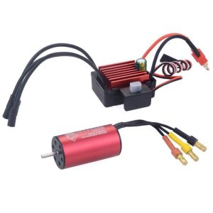 Surpass Hobby 2040 3200kv Brushless Motor + Brushless Speed Controller 35A ESC Waterproof for 1/18 & 1/16 RC Car red  |   RC Accessories RC Accessories RC Accessories