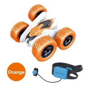 T13B 2.4G Rotating Stunt Car Watch Remote Control Swing Arm Rolling Car Model Children Electric Toy Gift Orange  |   RC Cars RC Cars Orange