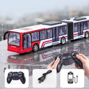 Wireless Remote Control Bus with Light Simulation Electric Large Double-decker Bus 666-676NA Red Extended Bus  |   RC Cars RC Cars 666-676NA Red Extended Bus