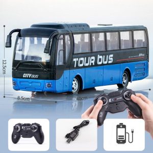 Wireless Remote Control Bus with Light Simulation Electric Large Double-decker Bus Blue Large Travel Bus  |   RC Cars RC Cars Blue Large Travel Bus