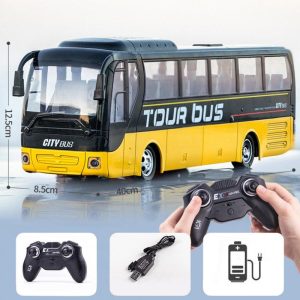 Wireless Remote Control Bus with Light Simulation Electric Large Double-decker Bus Yellow Large Travel Bus  |   RC Cars RC Cars RC Cars