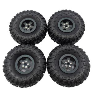 MN Model Metal Beadlock Wheel Rim Rubber Tires Set for MN45 D90 91 96 99 99S 99A 1/12 Rc Car Model Spare Parts DIY  black_4PCS  |   RC Accessories RC Accessories Black + 4PCS