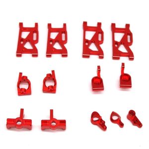 13Pcs/set Metal Front Rear Wheel Seat Base C Swing Arm Steering Clutch Component for WLtoys 144001 1/14 RC Car Upgrade Spare Parts red_13PCS  |   RC Accessories RC Accessories RC Accessories