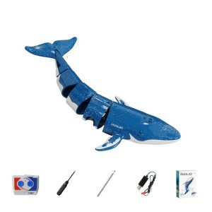 B4 Remote Control Whale Simulation Water Boat Summer Electric Shark Diving Spray Boat Toys For Boys Gifts Royal blue  |   RC Boats RC Boats RC Boats