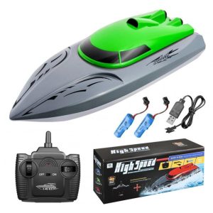 2.4g Remote Control High-speed Boat Rechargeable Long Battery Life Speedboat Children Racing Rc Boat Summer Water Toys Green 2 batteries  |   RC Boats RC Boats Green 2 batteries