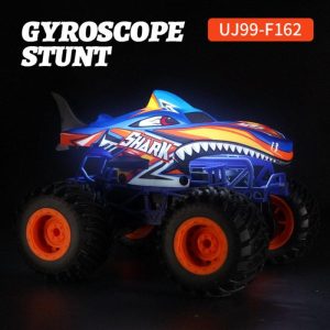 1:16 2.4G RC Stunt Car Shark Head Gyroscope Upright 360 Degree Rotation Remote Control Car with Music Light F162 Orange  |   RC Cars RC Cars F162 Orange