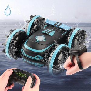 2.4g Remote Control Car Double-sided Tumbling Amphibious Stunt Car Blue handle+watch control  |   RC Cars RC Cars Blue - handle+watch control